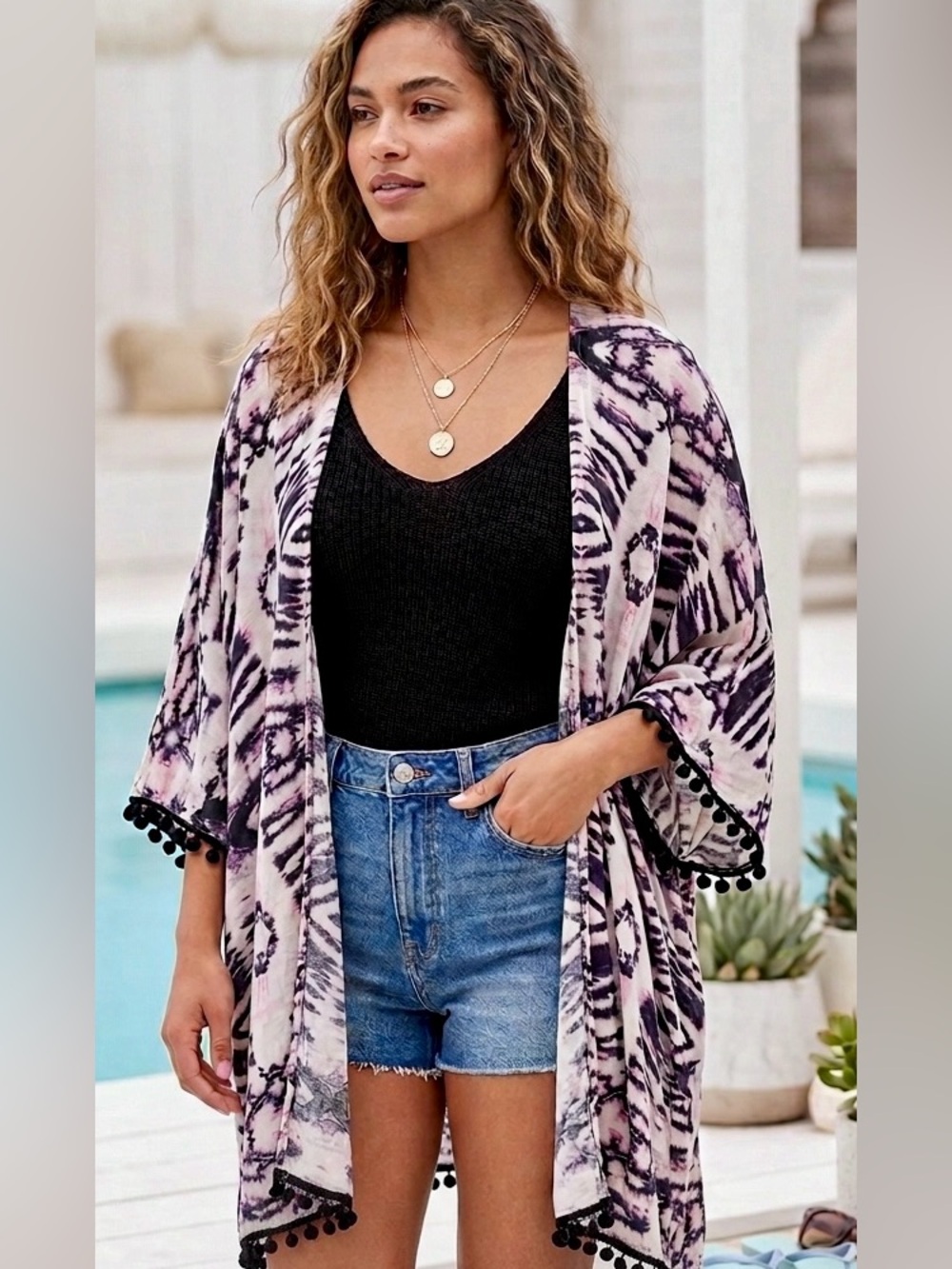 Tie-Dye bohemian kimono